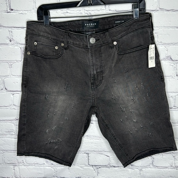 PacSun Other - PacSun Active Stretch Skinniest Distressed Black Denim Shorts